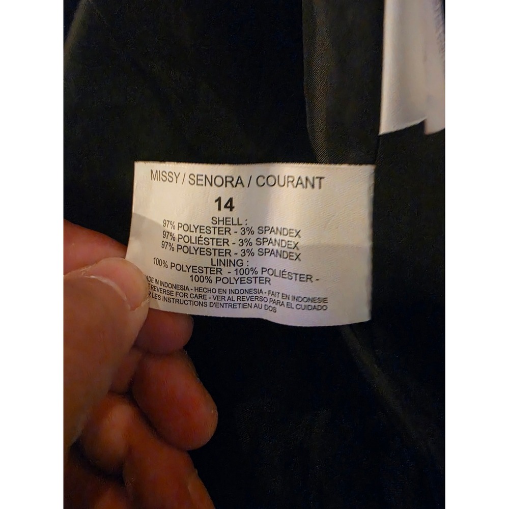Gloria Vanderbilt Edition Black‎ Open-Front Blazer with Zip Pockets Size 14 - Picture 3 of 4